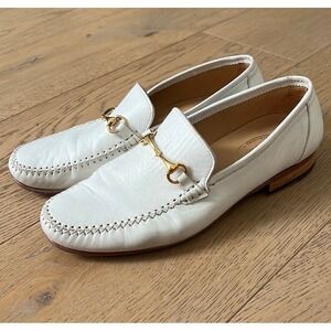 Maus & Hoffman white leather loafers sz. 8